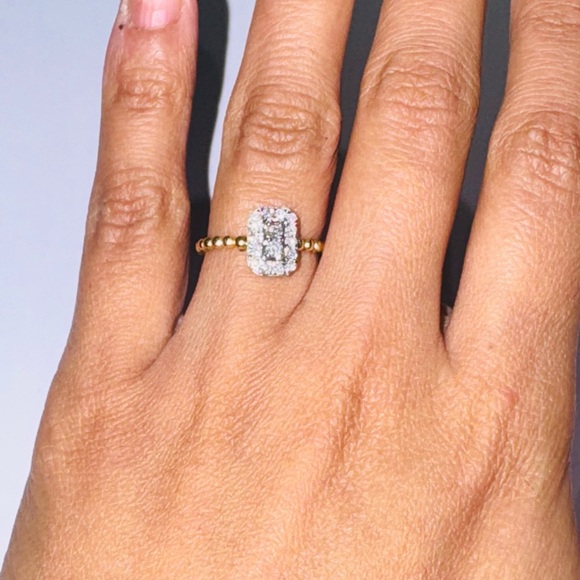 10k Solid Gold Real Diamond Engagement Ring, Bridal Wedding ring, Free Appraisal - Picture 8 of 10